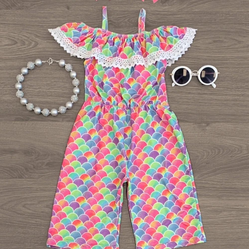 Mermaid Print Romper